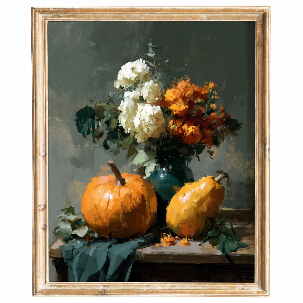 Thanksgiving Still Life fall art print framed