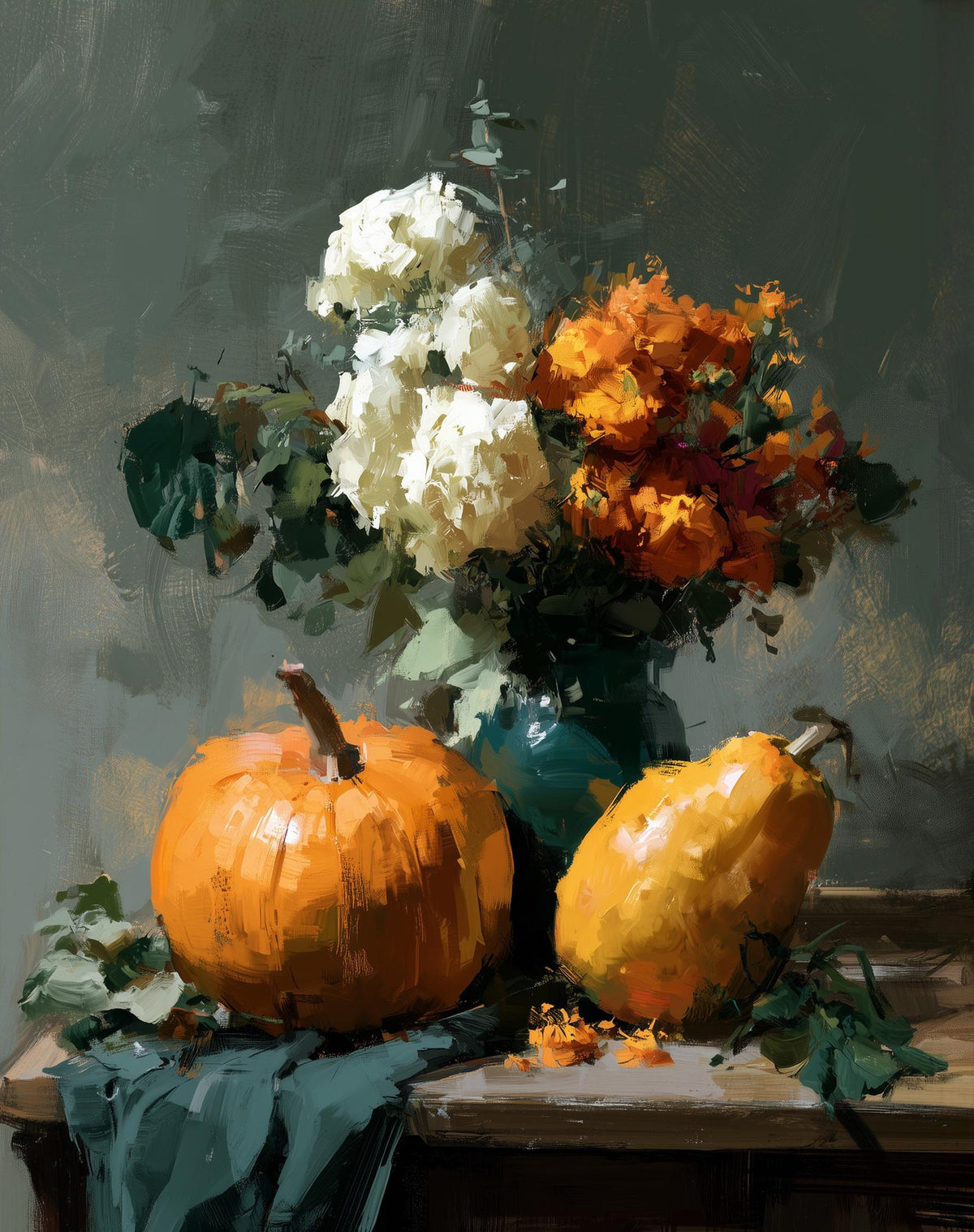Thanksgiving Still Life fall art print unframed, signed by Pattie Overcash
