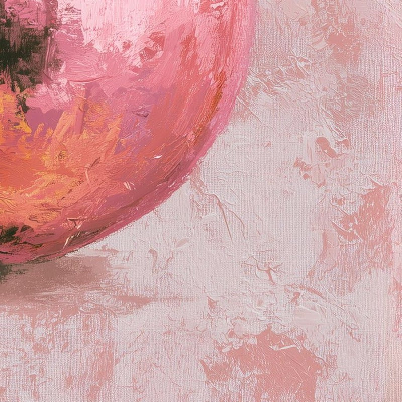Pink Bulb Christmas art print close-up detail