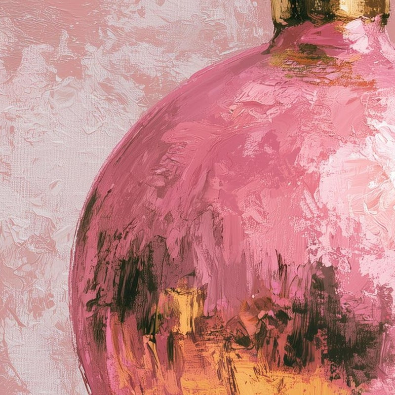 Pink Bulb Christmas art print close-up detail