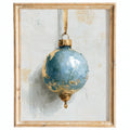 Dusty Blue Bulb Christmas art print framed