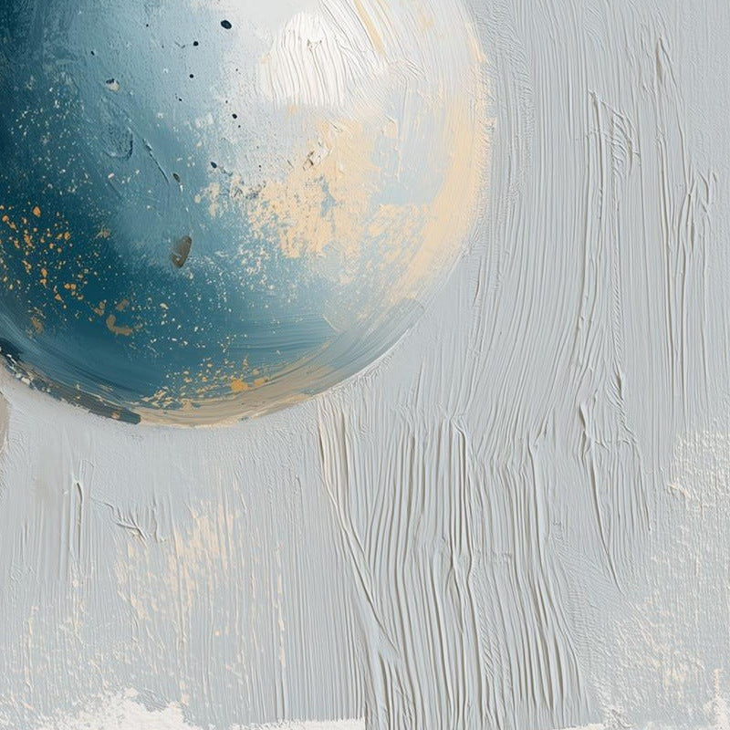 Blue Bulb Christmas art print close-up detail