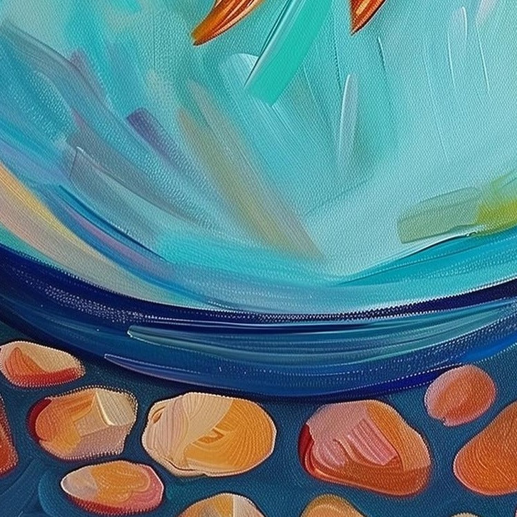 Goldfish Bowl animal art print close-up detail