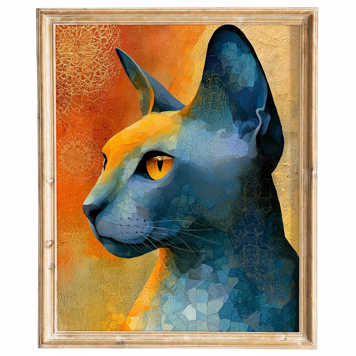 Sphynx Cat animal art print framed