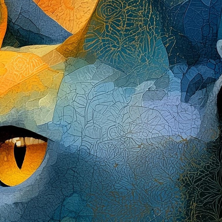 Sphynx Cat animal art print close-up detail