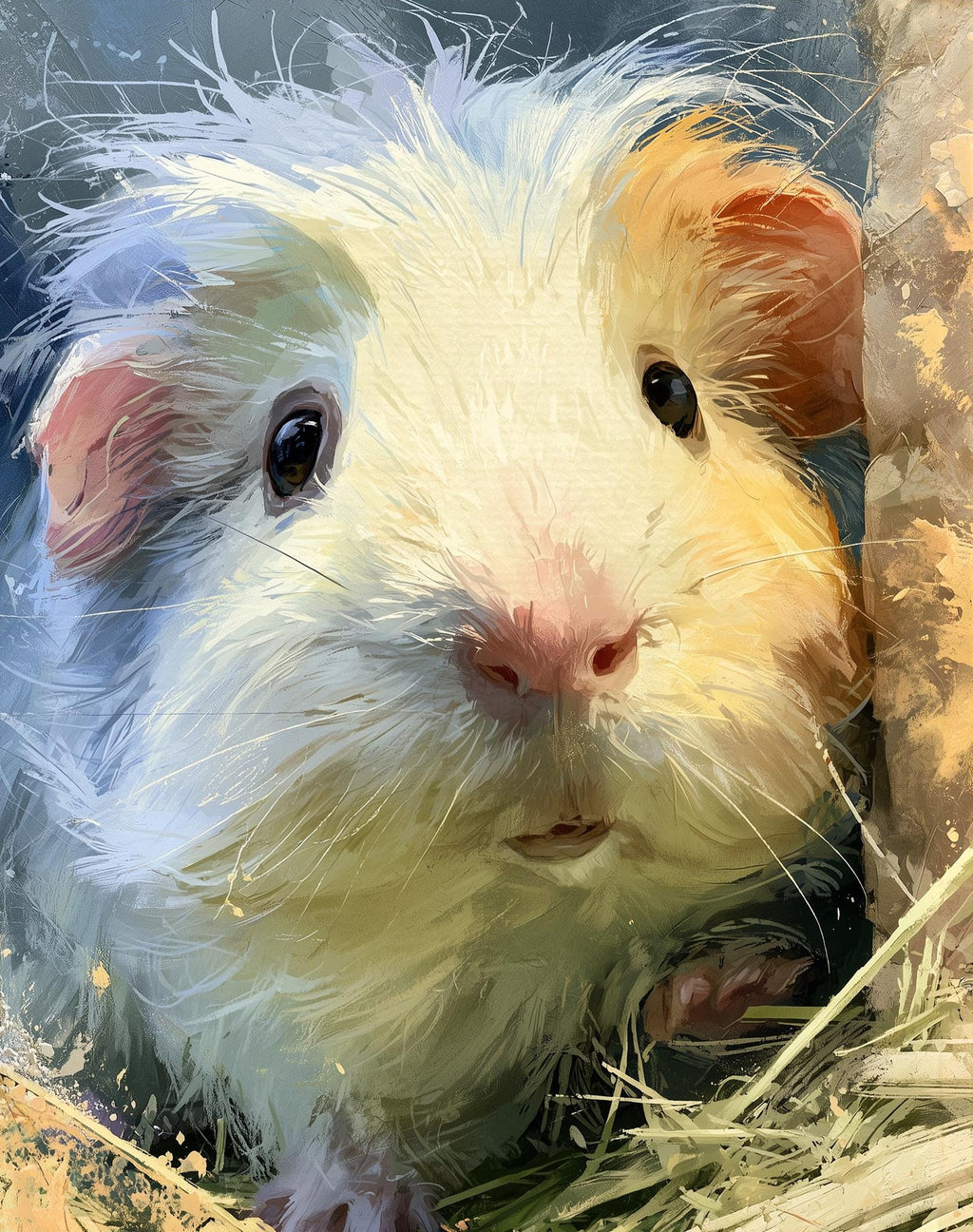 Guinea Pig animal art print unframed, signed by Pattie Overcash
