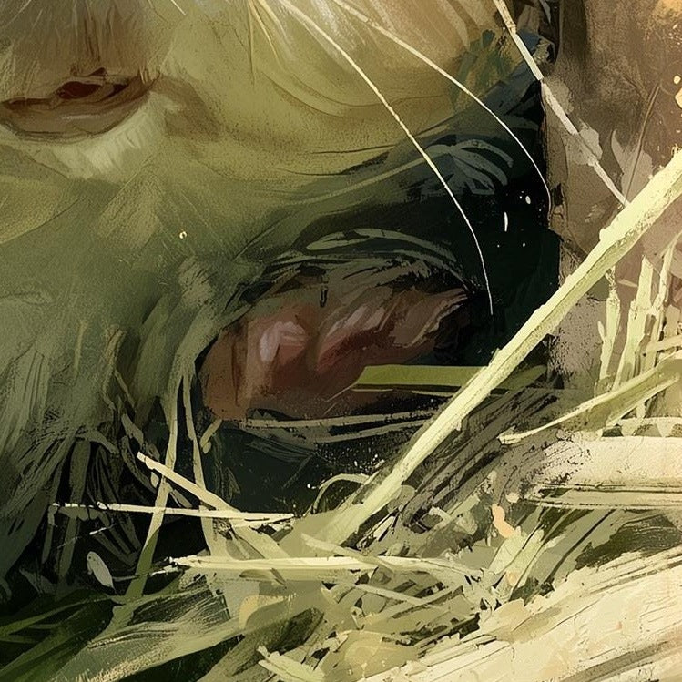 Guinea Pig animal art print close-up detail