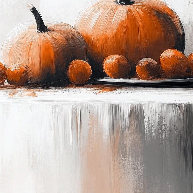 Minimal Pumpkin Still Life fall art print close-up detail