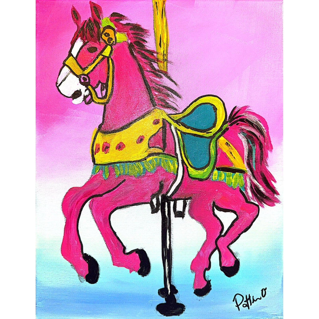 Midnight Carousel original painting by Pattie Overcash