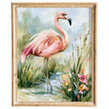 Pink Flamingo animal art print framed