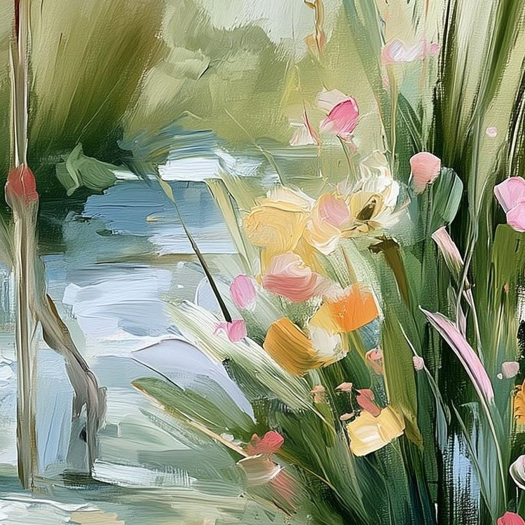 Pink Flamingo animal art print close-up detail
