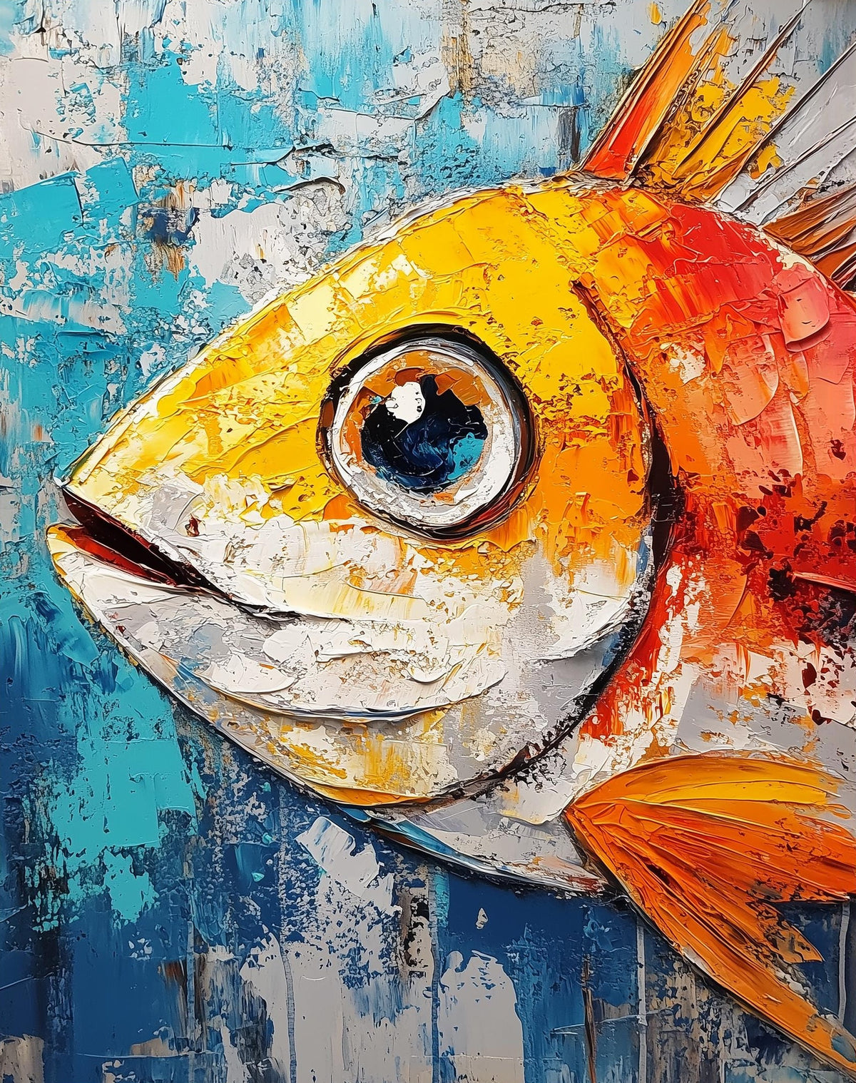 Bold Fish animal art print unframed, signed by Pattie Overcash