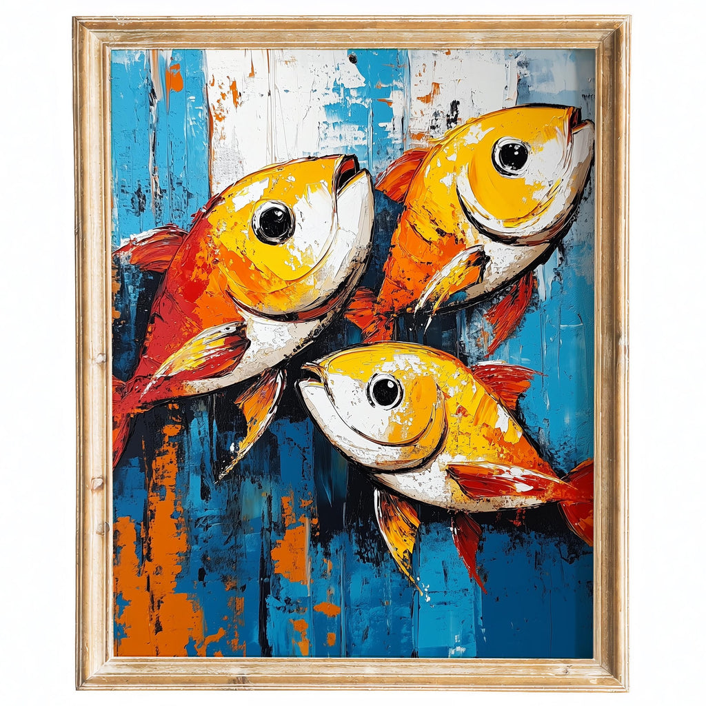 Rustic Fish animal art print framed