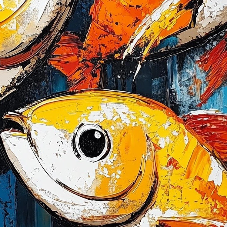 Rustic Fish animal art print close-up detail