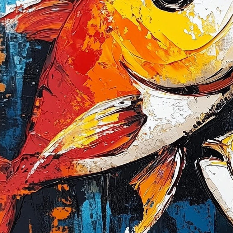 Rustic Fish animal art print close-up detail
