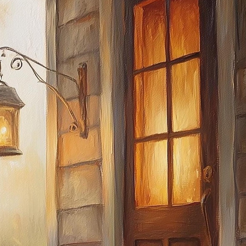 Autumn Doorstep Halloween art print close-up detail