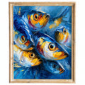 Red Gold Sardines animal art print framed