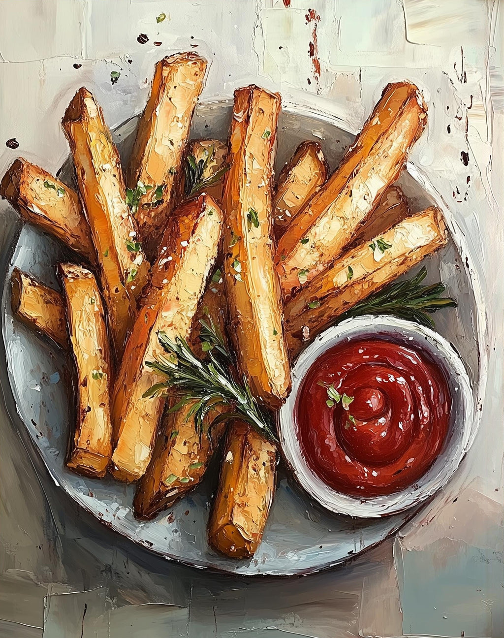 French Fries kitchen art print unframed, signed by Pattie Overcash