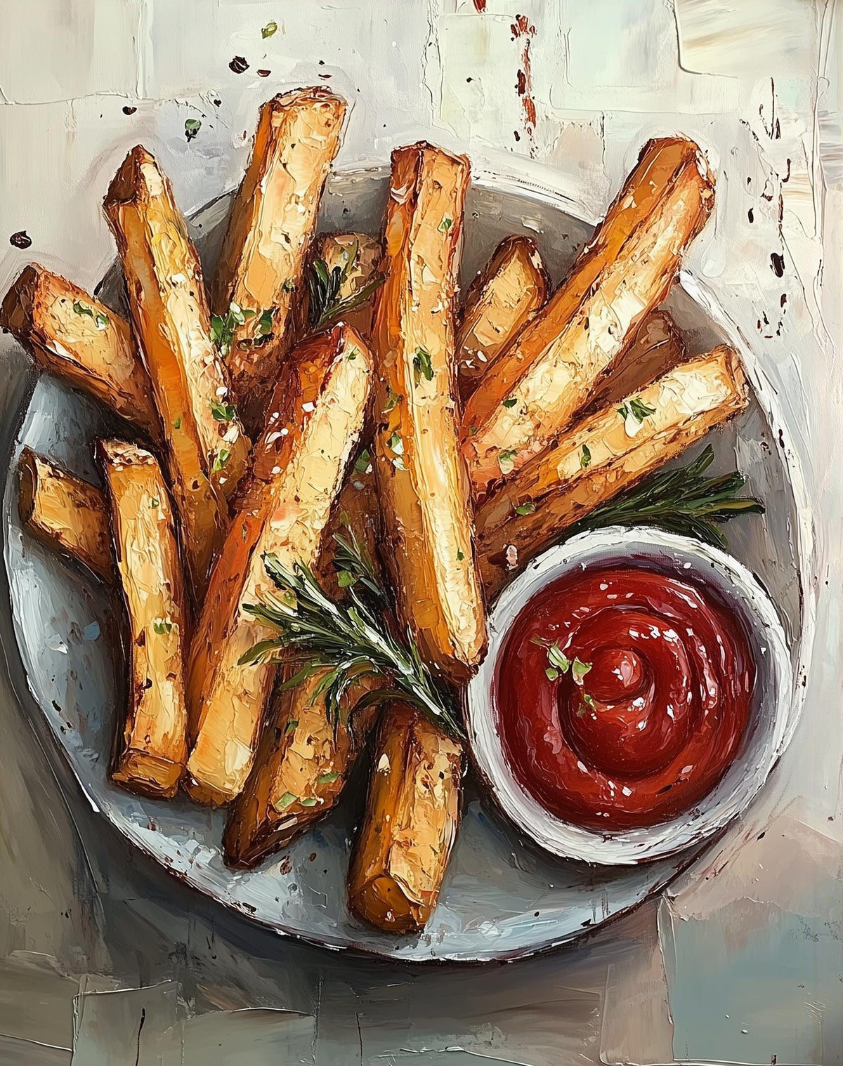 French Fries kitchen art print unframed, signed by Pattie Overcash