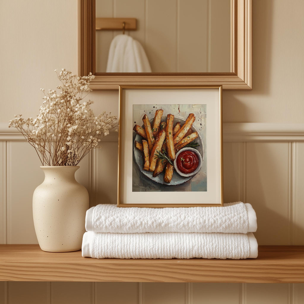 French Fries kitchen art print shown in a room setting