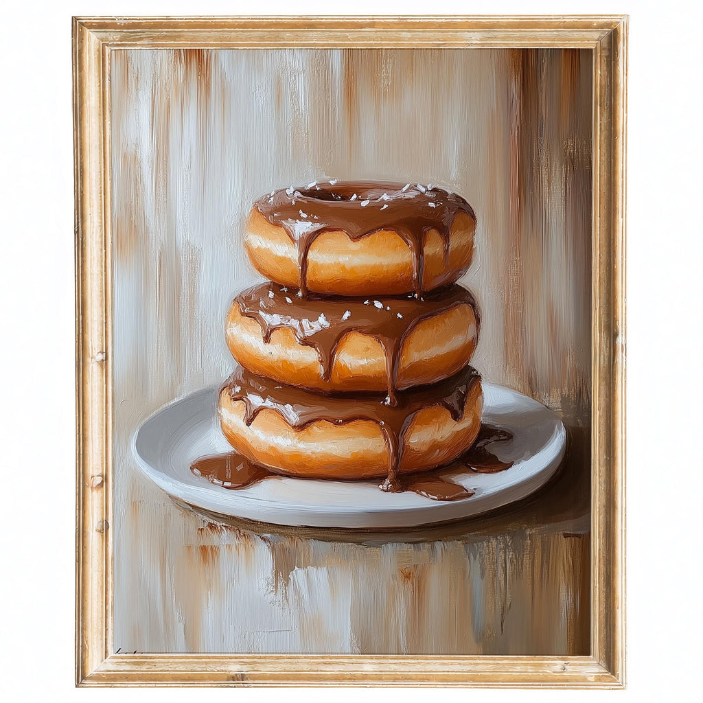 Chocolate Donuts kitchen art print framed