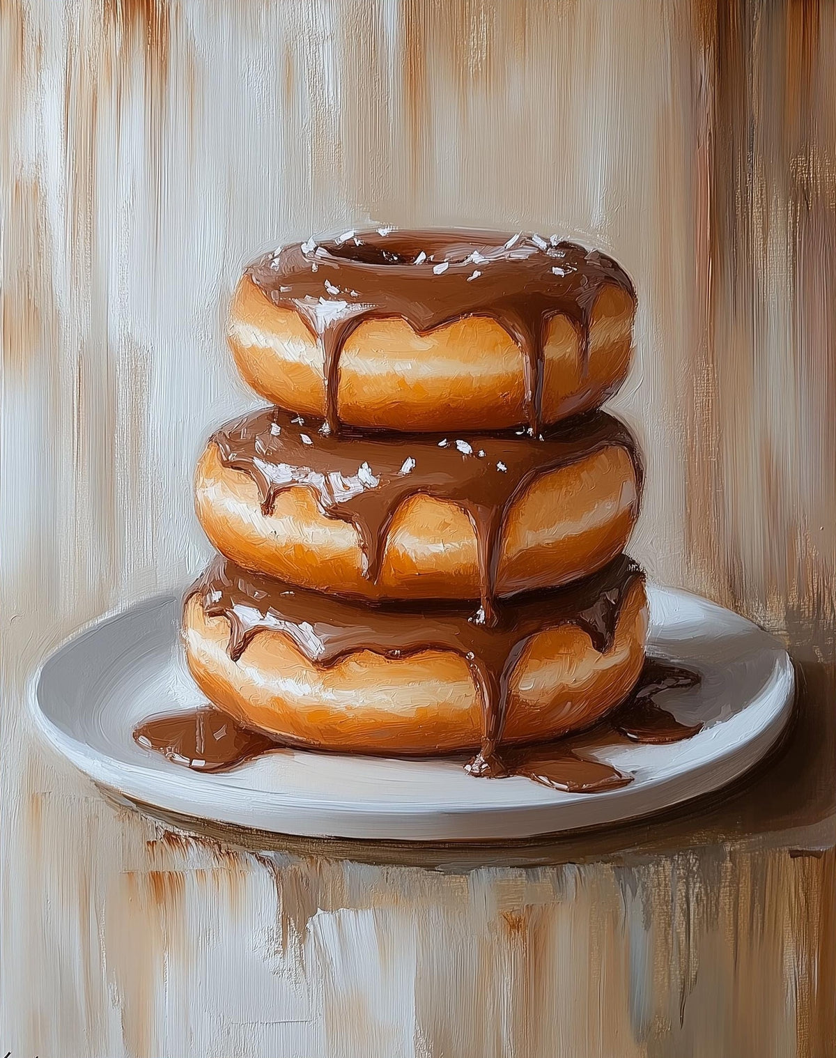 Chocolate Donuts kitchen art print unframed, signed by Pattie Overcash