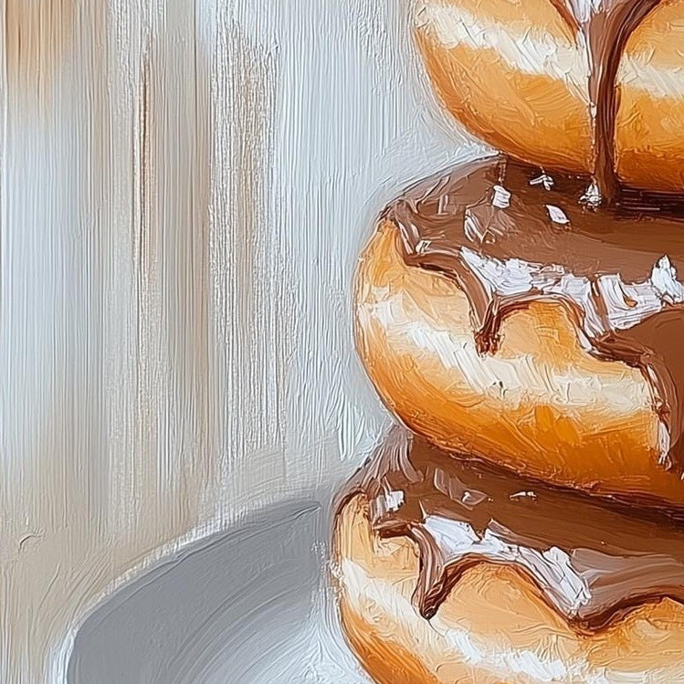 Chocolate Donuts kitchen art print close-up detail