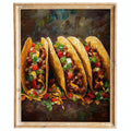 Rustic Tacos kitchen art print framed