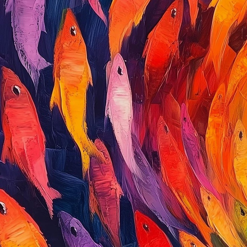 Fish Spiral animal art print close-up detail