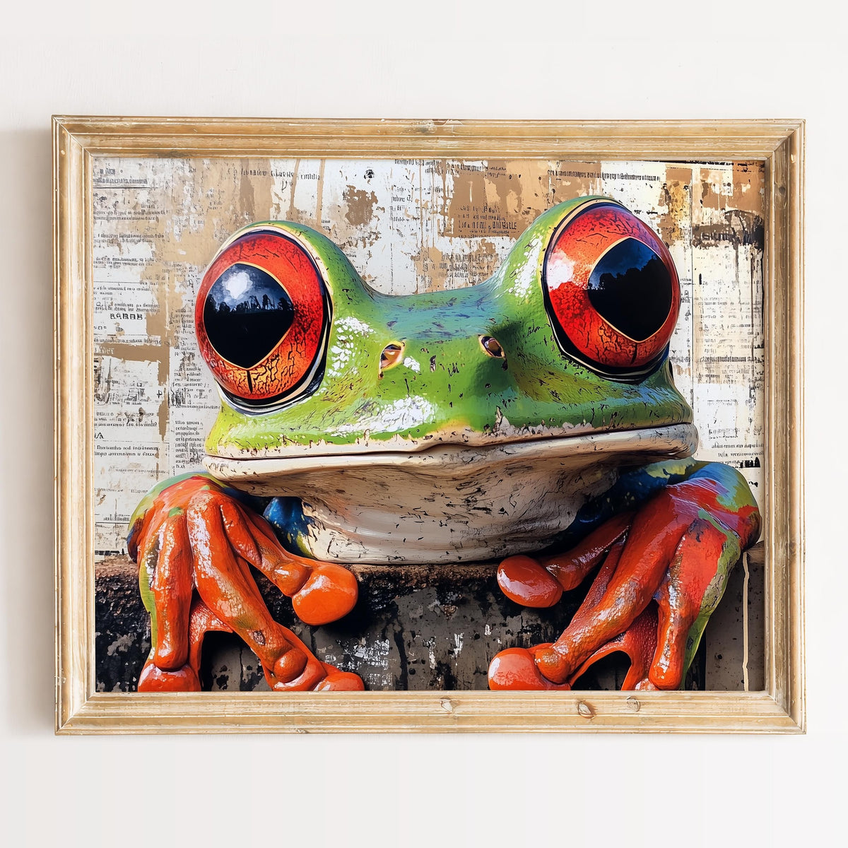 Red Eyed Tree Frog animal art print framed