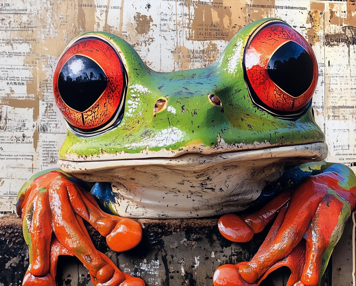 Red Eyed Tree Frog animal art print unframed, signed by Pattie Overcash