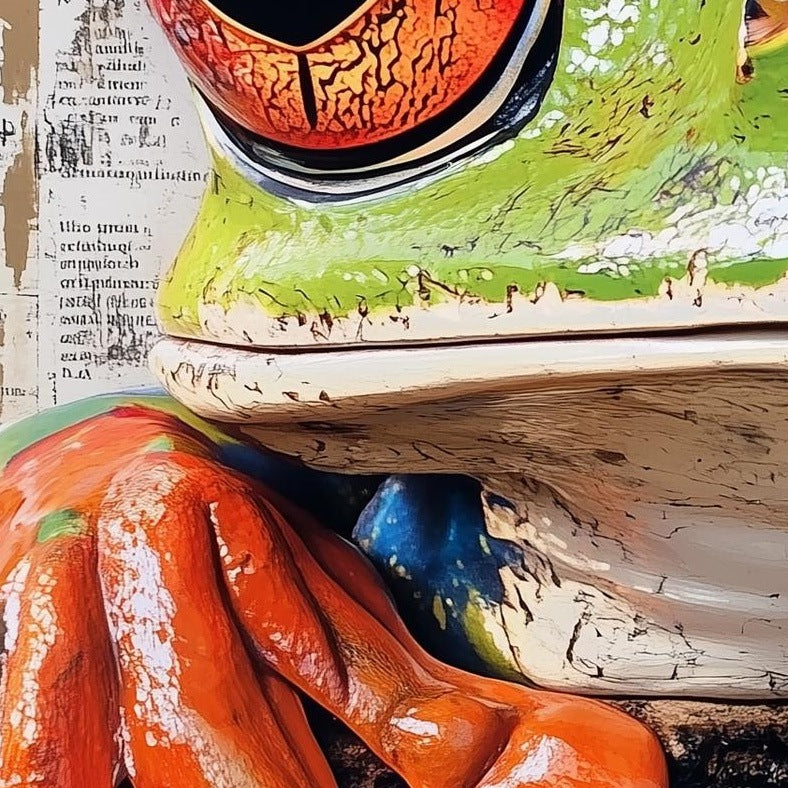 Red Eyed Tree Frog animal art print close-up detail