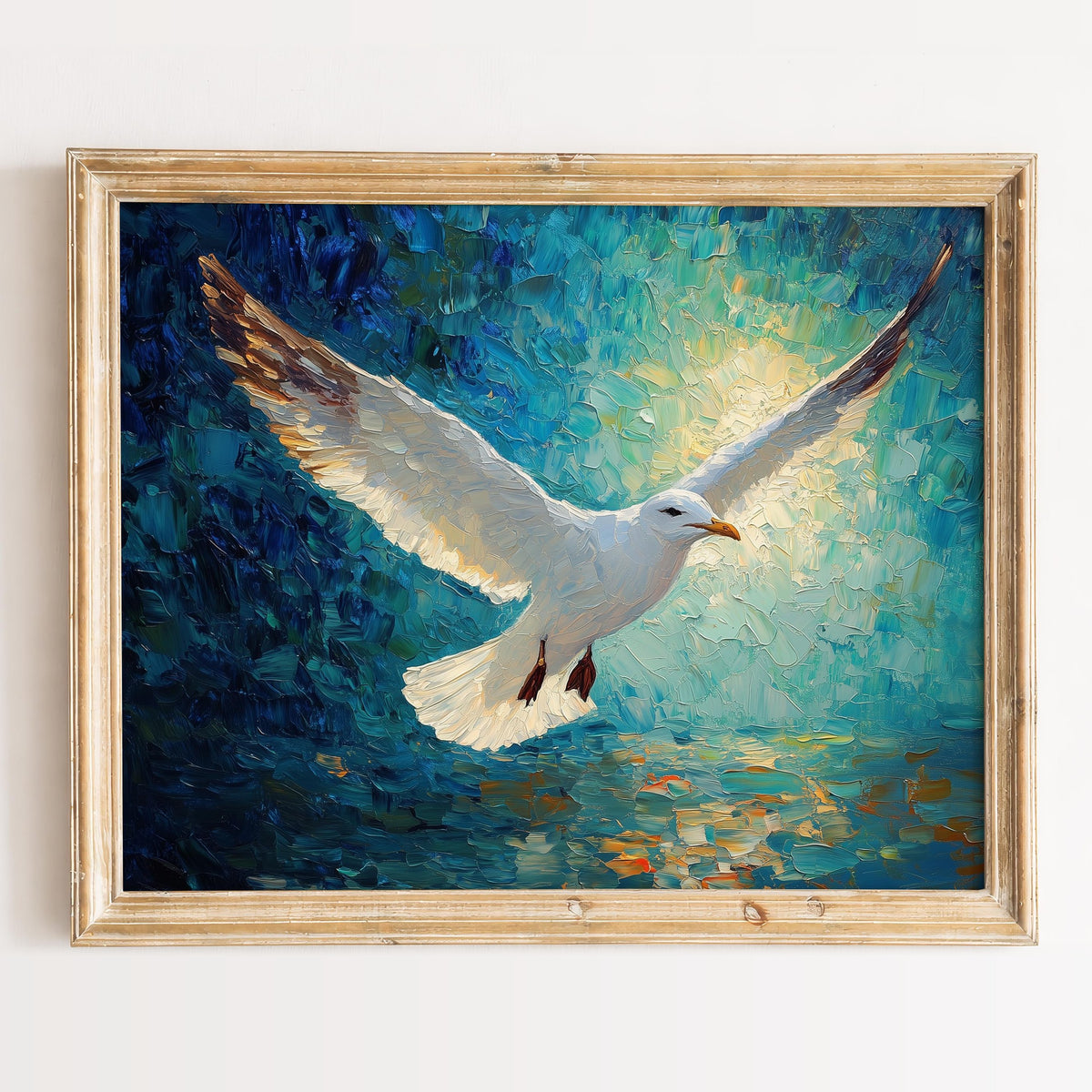 Seagull Flight animal art print framed