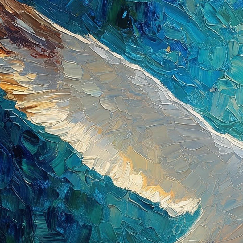 Seagull Flight animal art print close-up detail
