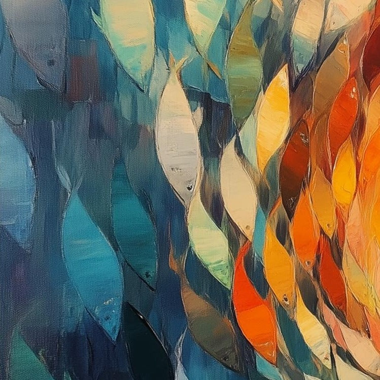 Fish Vortex animal art print close-up detail