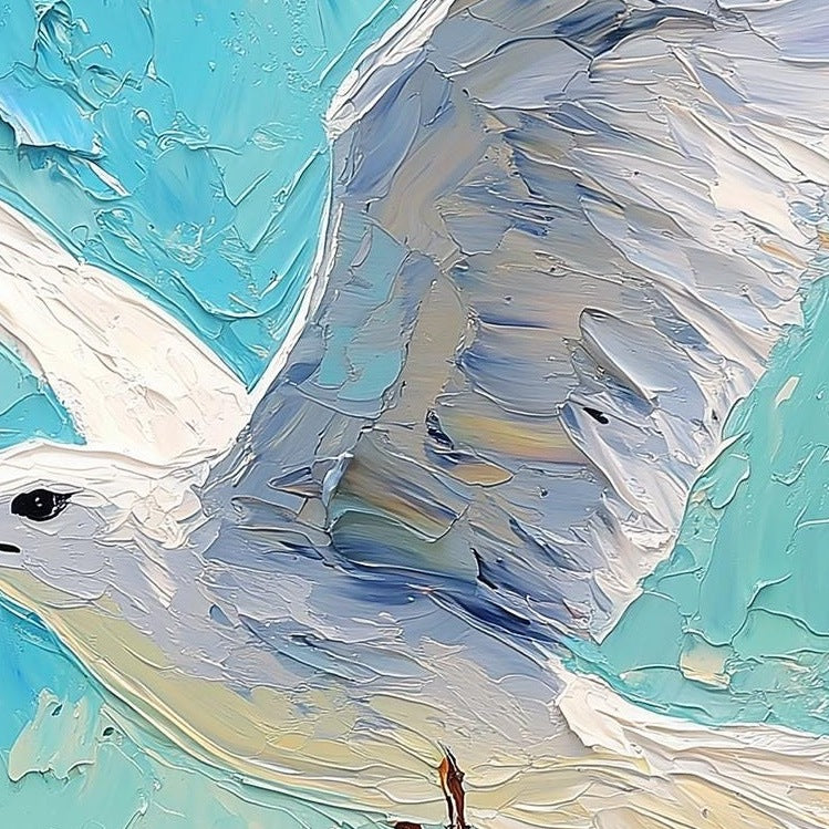 Seagull Waves animal art print close-up detail