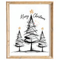 Merry Trees Christmas art print framed