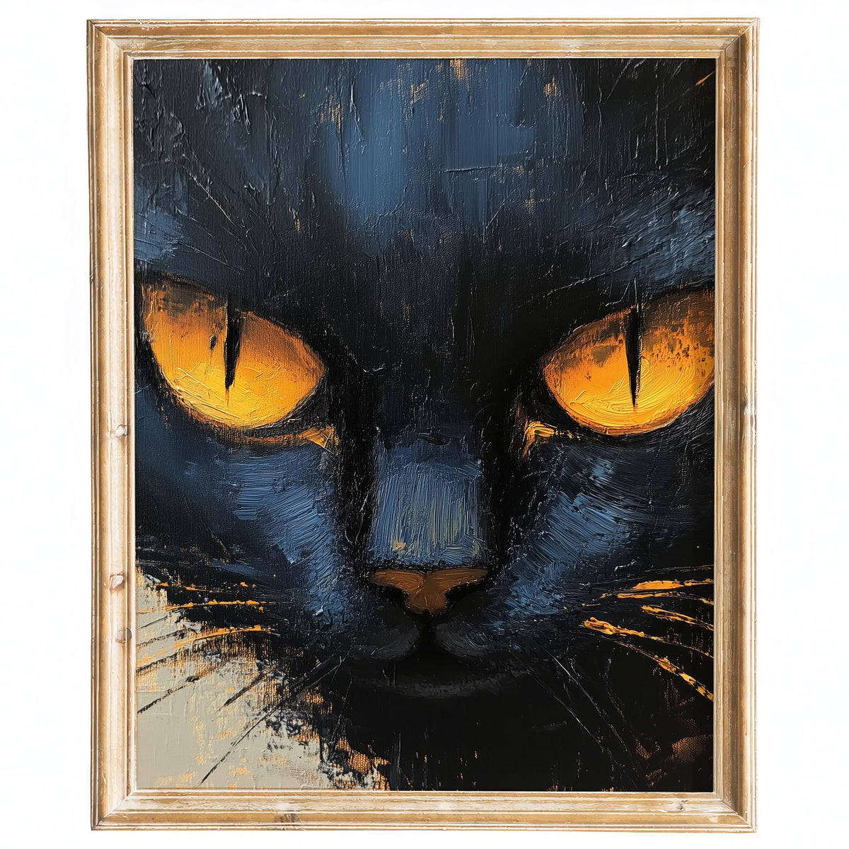 Amber Eyed Cat animal art print framed