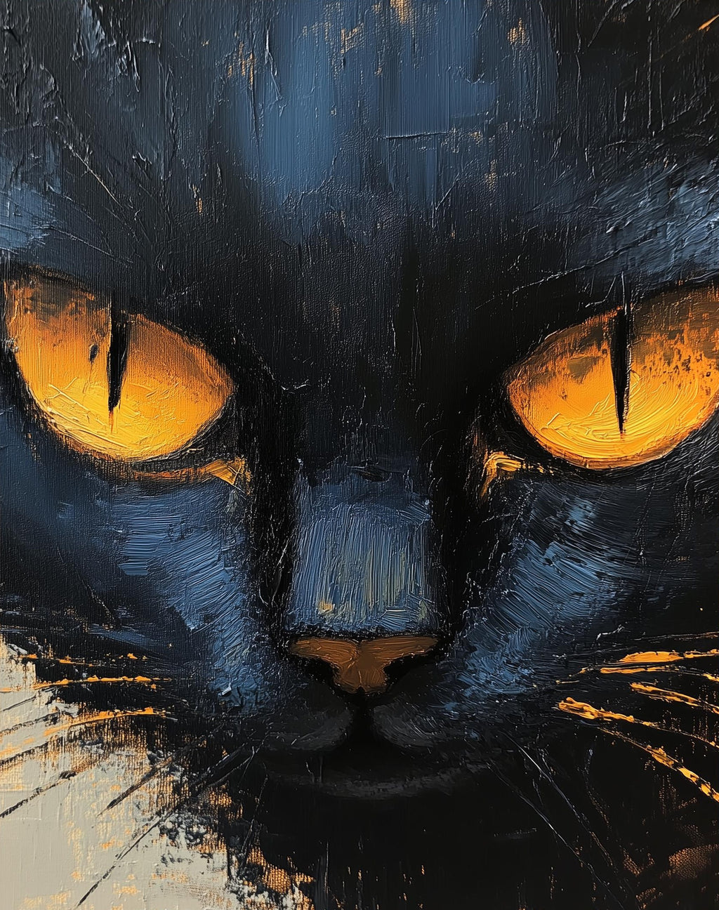 Amber Eyed Cat animal art print unframed, signed by Pattie Overcash