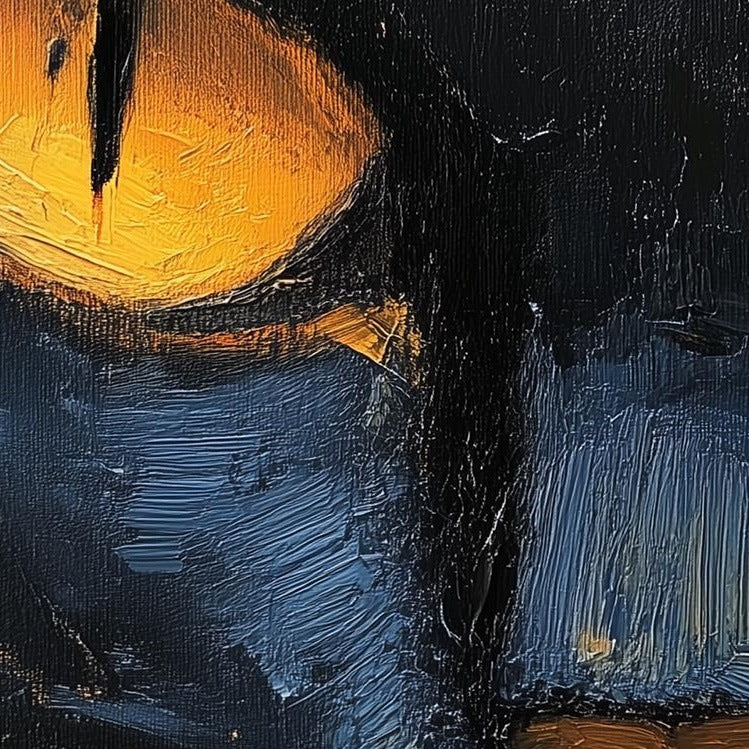 Amber Eyed Cat animal art print close-up detail