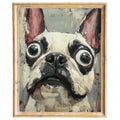 Quirky French Bulldog animal art print framed