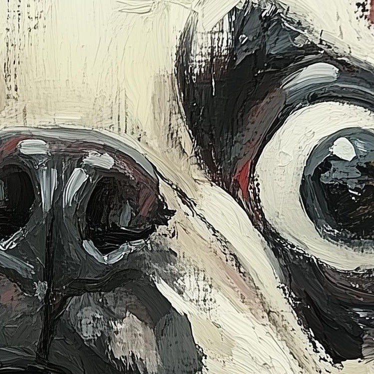 Quirky French Bulldog animal art print close-up detail