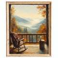 Autumn Porch View fall art print framed