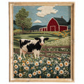 Cow Wildflowers animal art print framed
