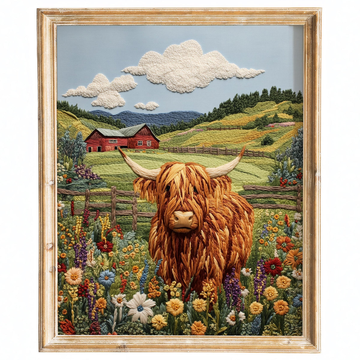 Highland Cow animal art print framed