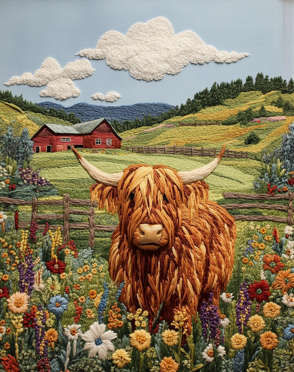 Highland Cow animal art print unframed, signed by Pattie Overcash