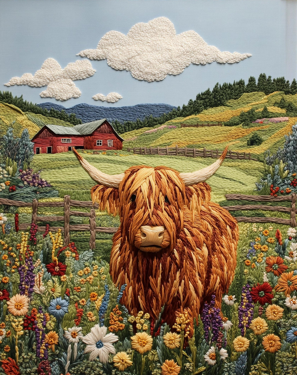 Highland Cow animal art print unframed, signed by Pattie Overcash