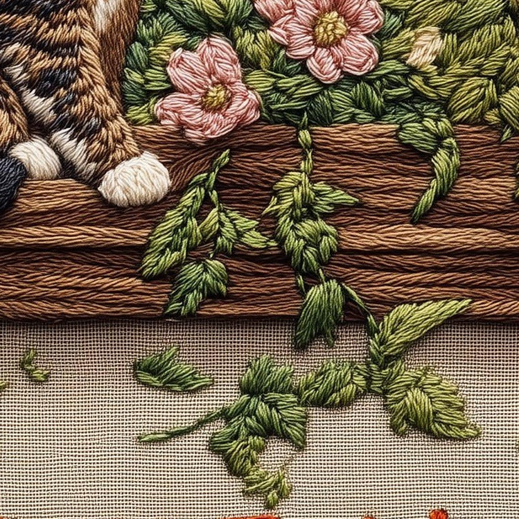 Tabby Window animal art print close-up detail