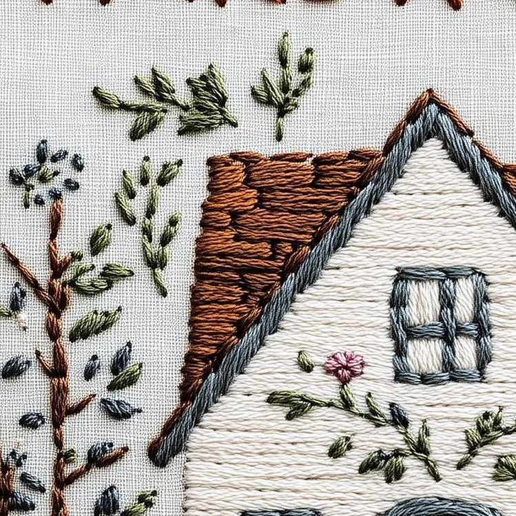 Cats House Home animal art print close-up detail