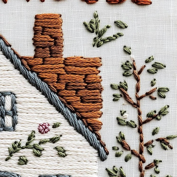 Cats House Home animal art print close-up detail